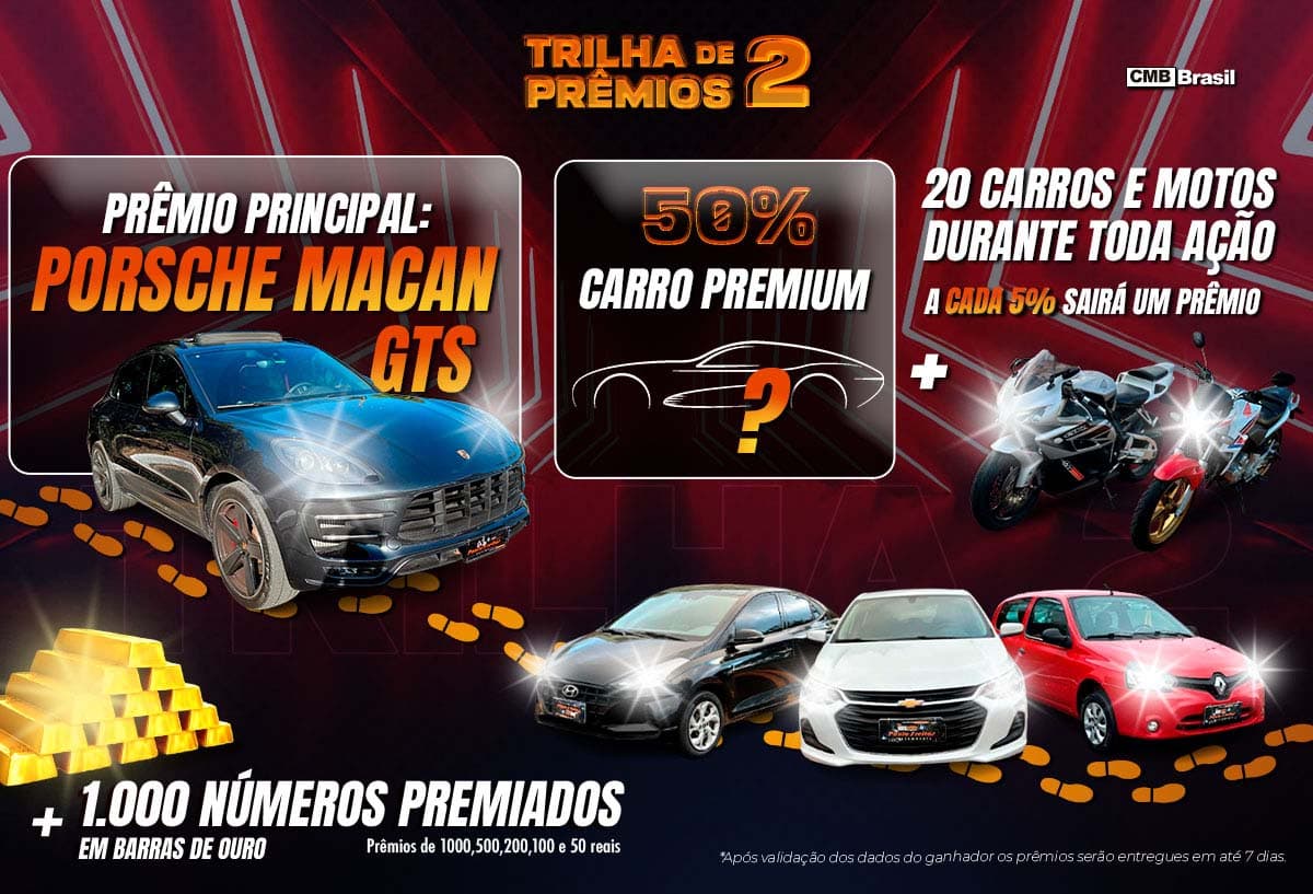 CONCORRA A UMA PORSCHE MACAN E MAIS 19 VEÍCULOS A CADA 5%